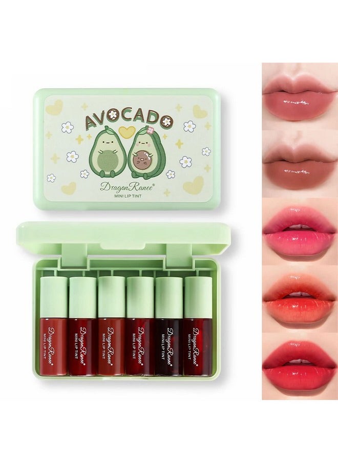 ZARICS 6 Colors Lip Tint Stain Set,Korean Lip Gloss Lip Stain Tint Plumping Mini Liquid Matte Lipstick,Multi-use Lip and Cheek Tint,Long lasting Non-Stick Cup Waterproof,High Pigment Lip Tint Makeup