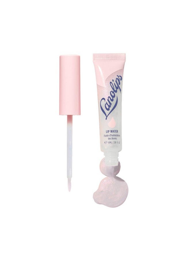 Lanolips Lanolin Lip Water - Tinted Lip Gloss Serum - Hyaluronic Acid Lip Balm for a Shimmery, Hydrated Lip Glow - Lanolin Oil Lip Moisturizer for Dry, Cracked Lips - Watermelon (10ml / 0.34 fl oz)