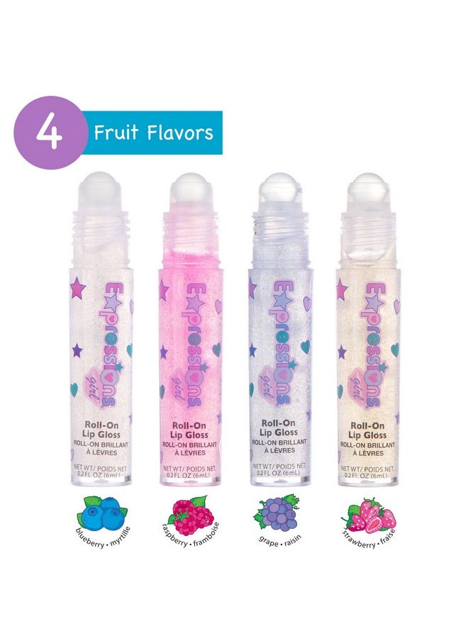 Expressions 12pc Lip Gloss Necklace, Fruit Flavored Lip Gloss Set, Lip Gloss Value Pack, Teen Girls Party Favors, Non Toxic Lip Gloss Necklaces For Girls