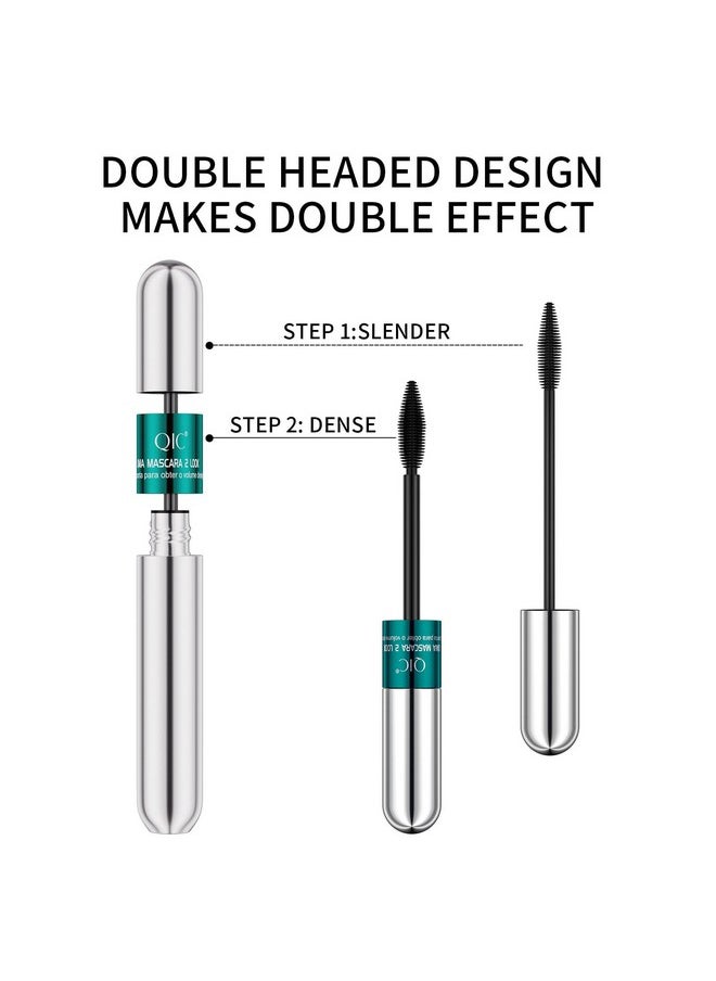 4D Silk Fiber Volume and Length Mascara,2 in 1 Mascara