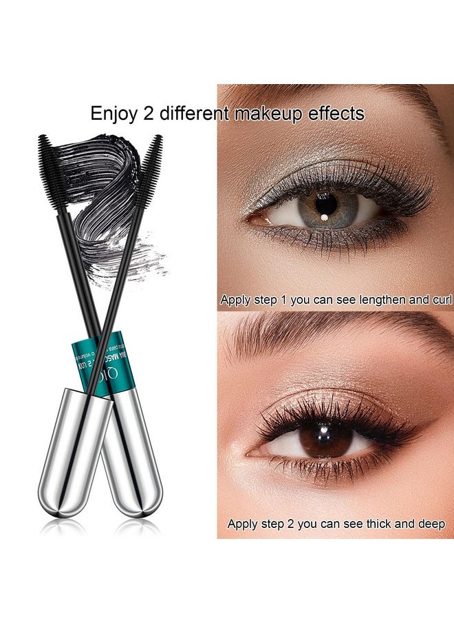 4D Silk Fiber Volume and Length Mascara,2 in 1 Mascara