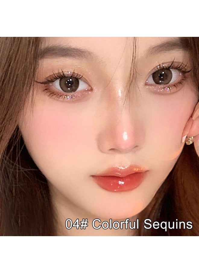 Erinde Liquid Glitter Eyeshadow Eyeliner, Korean Makeup Tear Drop, Shimmer Metallic, Lightweight Waterproof Long Wearing, Loose Glitter Glue for Crystals Eye Glitter Christmas Makeup, Colorful Sequins