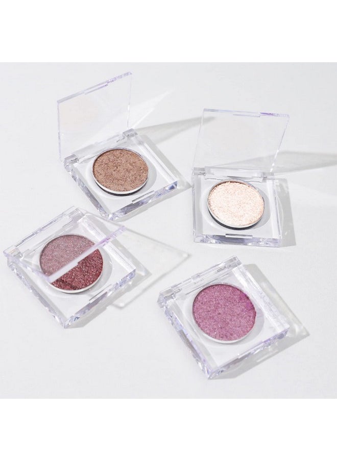 Jutqut Shimmer Glitter Eyeshadow Palette, Korean Eye Glitter Sparkle Eye Shadow, Long-Lasting Shimmery Eye Makeup and Highlight, Ultra-Blendable & Waterproof, Vegan Formula (Moonstone)