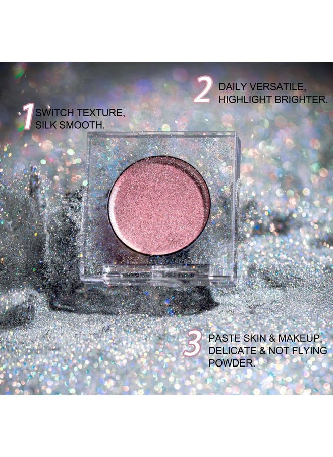 Jutqut Shimmer Glitter Eyeshadow Palette, Korean Eye Glitter Sparkle Eye Shadow, Long-Lasting Shimmery Eye Makeup and Highlight, Ultra-Blendable & Waterproof, Vegan Formula (Moonstone)