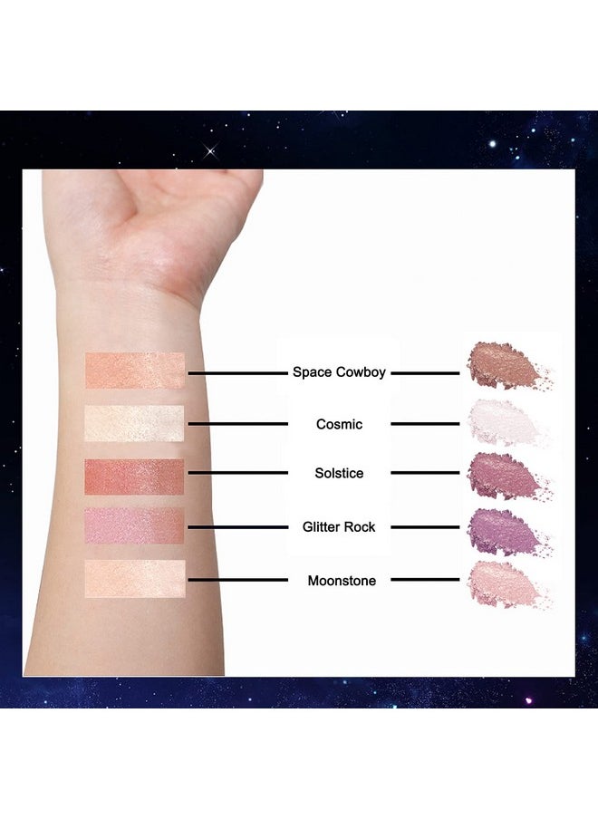 Jutqut Shimmer Glitter Eyeshadow Palette, Korean Eye Glitter Sparkle Eye Shadow, Long-Lasting Shimmery Eye Makeup and Highlight, Ultra-Blendable & Waterproof, Vegan Formula (Moonstone)