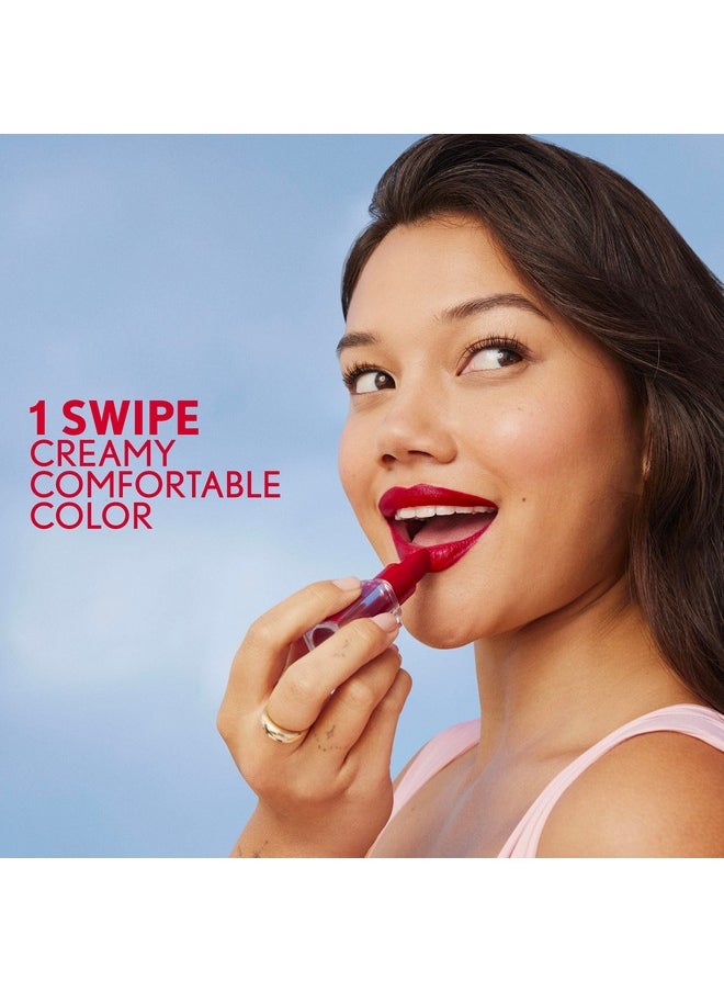 COVERGIRL Clean Lip Color, Romance Mauve, Satin Finish, 24-Hour Wear, Squalane, Avocado & Aloe, Carmine-Free, Non-Drying, 0.12oz