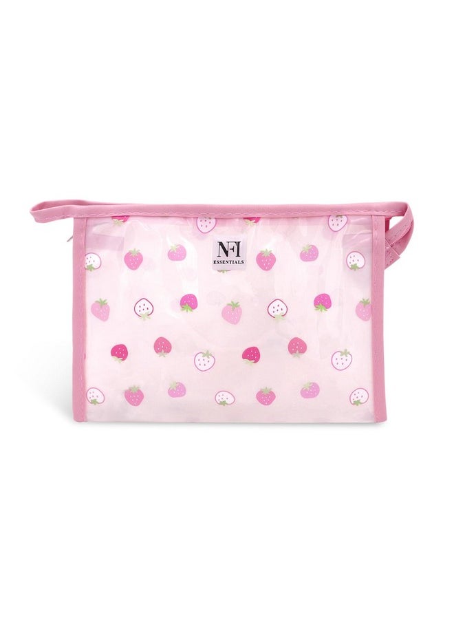NFI essentials Transparent Makeup Pouch For Women, Cosmetic Pouch, Stylish Pouches For Makeup Accessories & Travel Organiser, Waterproof Toiletry Make Up Bag For Girls, 6.5 Cm