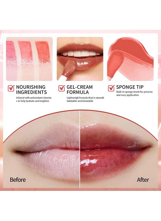 Hydrating Lip Glow Oil, Moisturizing Lip Glow Oil, Nourishing Glossy Transparent Lip Oil, Plumping Lip Oil, Lip Balm, Non-sticky Tinted Toot Lip Balm for Lip Care (ROSEWOOD) 0.2 OZ