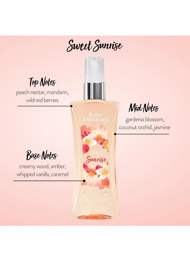 Body Fantasies Body Spray Holiday Gift Set for Her - 3 Piece Lovely Scents Sampler, Perfect for Stocking Stuffers