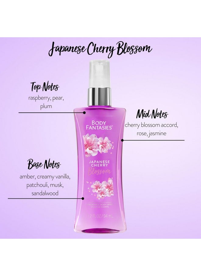 Body Fantasies Body Spray Holiday Gift Set for Her - 3 Piece Lovely Scents Sampler, Perfect for Stocking Stuffers