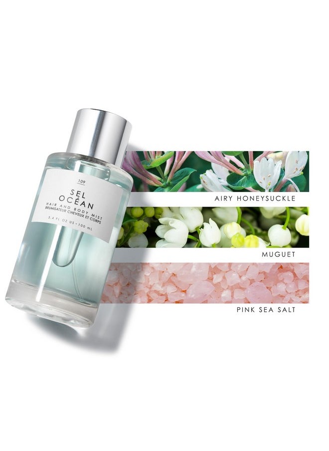 Le Monde Gourmand Sel Océan Hair & Body Mist - 3.4oz (100ml) - Honeysuckle, Muguet and Pink Sea Salt Fragrance Notes