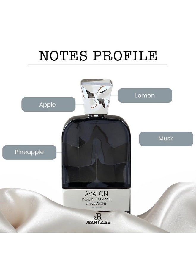 Jean Rish Avalon Eau De Toilette - Perfume for Men (3.4 Fl Oz / 100ml) with Bergamot, Lemon & Woody Notes - Long Lasting and Luxury Fragrance