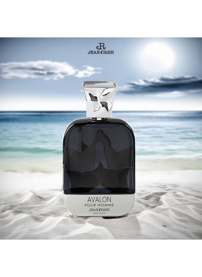 Jean Rish Avalon Eau De Toilette - Perfume for Men (3.4 Fl Oz / 100ml) with Bergamot, Lemon & Woody Notes - Long Lasting and Luxury Fragrance