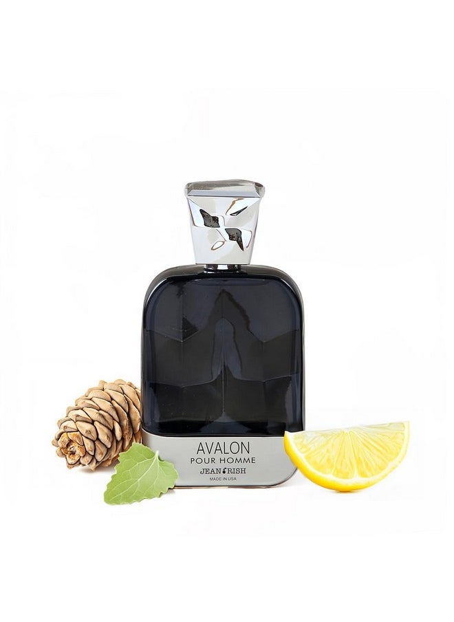 Jean Rish Avalon Eau De Toilette - Perfume for Men (3.4 Fl Oz / 100ml) with Bergamot, Lemon & Woody Notes - Long Lasting and Luxury Fragrance