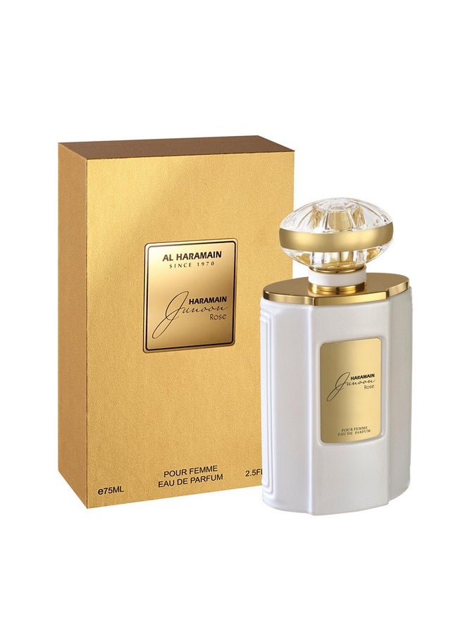 Al Haramain Junoon Rose - Arabian Perfume for Women - Long Lasting Perfume for Women - Floral Fragrances - Eau de Parfum for Women - 2.5 oz