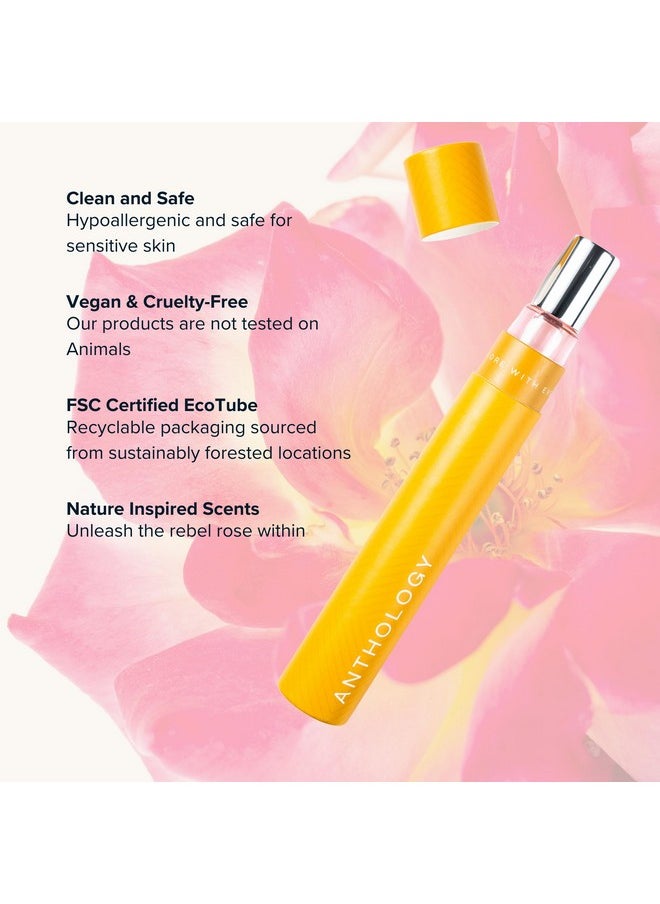 Anthology Rose on Fire Roll on Perfume oil for Women 0.3oz 9 ML | Turkish Rose, Spicy Pepper, Musk | Alcohol Free Rollerball, Travel size Clean Fragrance