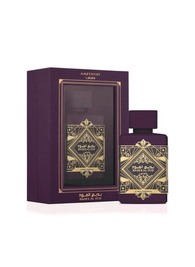 Lattafa Bade'e Al Oud Amethyst for Unisex Eau de Parfum Spray, 3.4 Ounce / 100 Ml