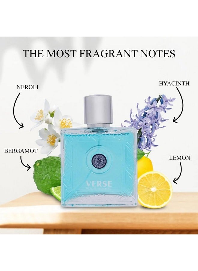 NovoGlow Verse Pour Homme Eau De Parfum Spray for Men Long Lasting Citrusy Floral & Masculine Fragrance Smell Fresh All Day Long Gift for Men for All Occasions