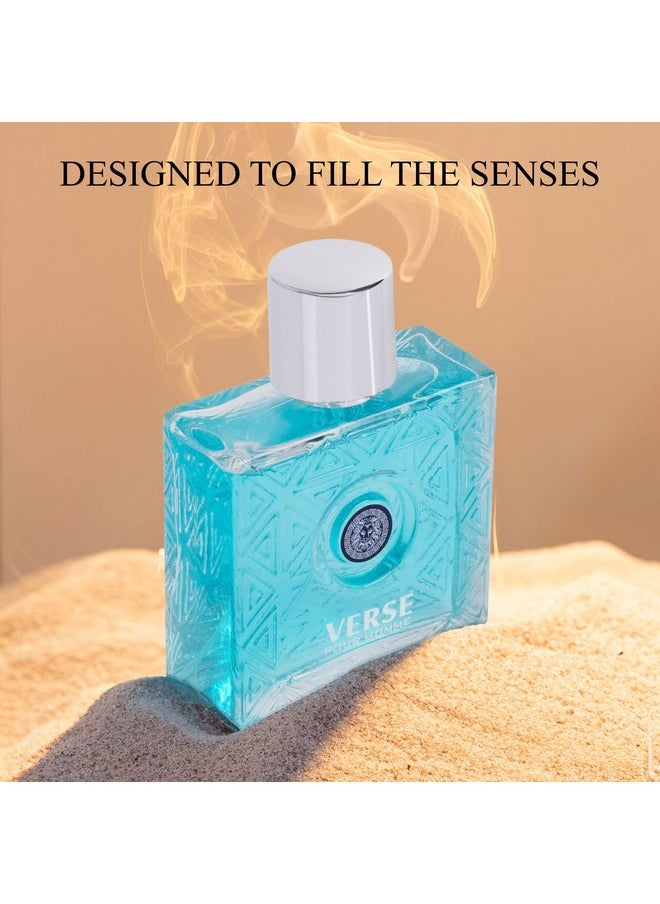 NovoGlow Verse Pour Homme Eau De Parfum Spray for Men Long Lasting Citrusy Floral & Masculine Fragrance Smell Fresh All Day Long Gift for Men for All Occasions