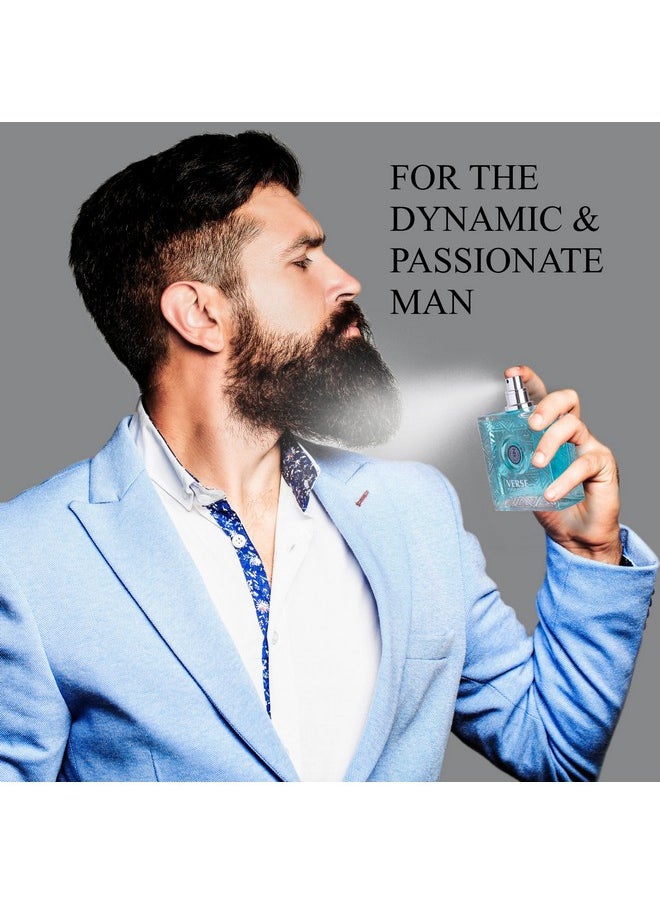 NovoGlow Verse Pour Homme Eau De Parfum Spray for Men Long Lasting Citrusy Floral & Masculine Fragrance Smell Fresh All Day Long Gift for Men for All Occasions