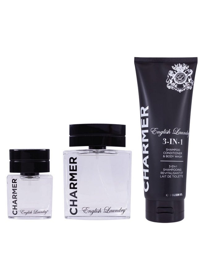 Charmer by English Laundry Eau de Parfum for Men 3 Piece Gift Set, 3.4 fl. oz.
