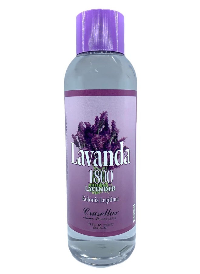Crusellas Legitima Agua de Kolonia 1800 Lavender (Lavanda) Splash Cologne 33 Fl. Oz.