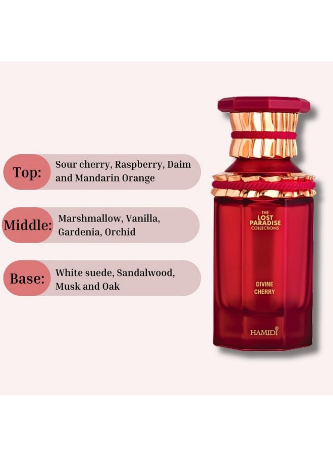 Hamidi DIVINE CHERRY Eau De Parfum Spray 100ML (3.4 OZ) Long Lasting Perfume for Women & Men, Indulge In The Sweetness Of This Enchanting Fragrance, Unisex Perfume