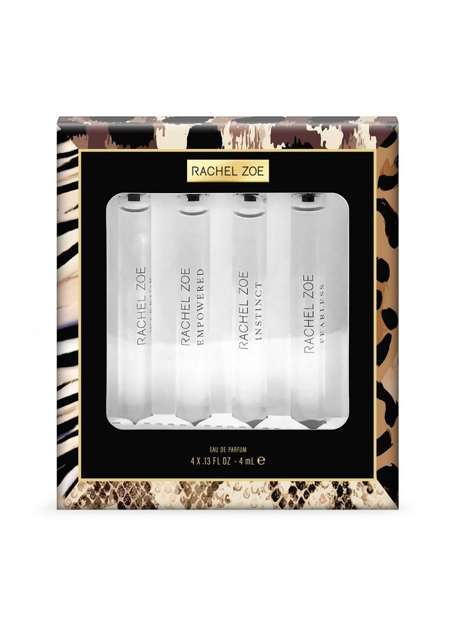 RACHEL ZOE Perfume Gift Set - Travel Size Perfume, Eau de Parfum for Women - Collection of Four Unique Fragrances - Ideal Gift Set for Women - 4 pc