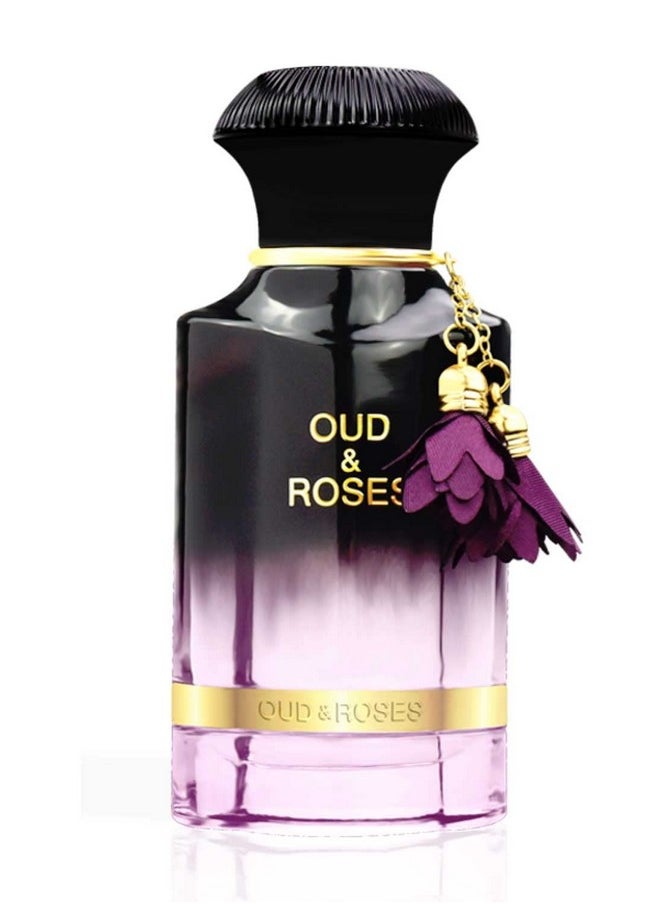 AHMED Oud & Roses 60mL Unisex Oriental Perfume for Men and Women a Woody Floral Oriental Fragrance with Oudh (Frankincense) and Rose Accords