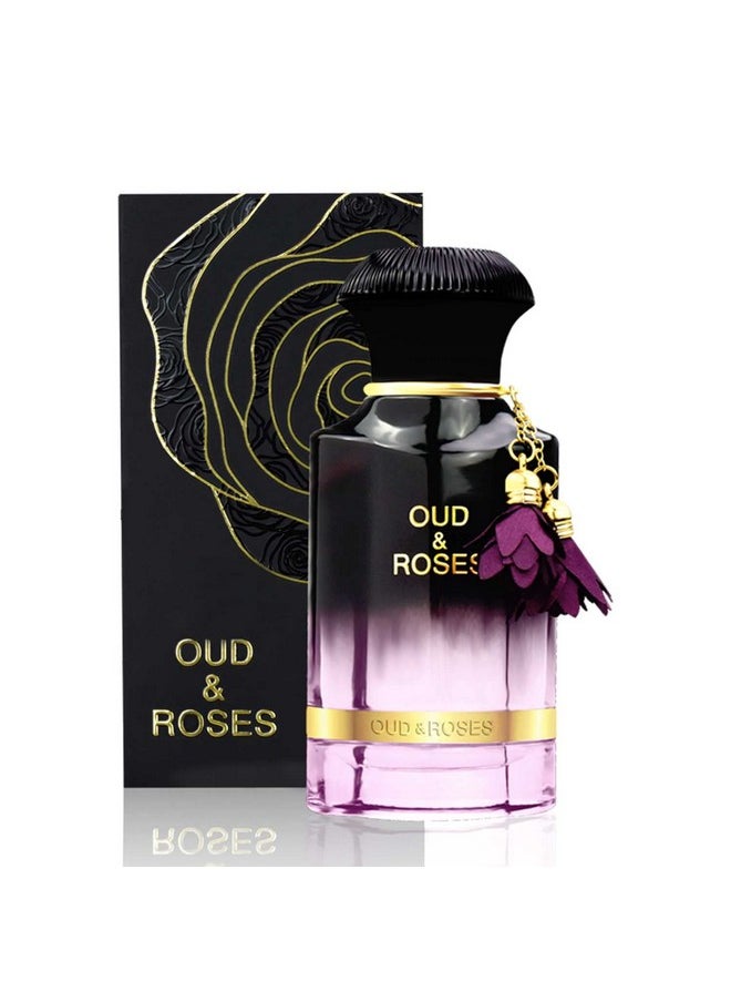 AHMED Oud & Roses 60mL Unisex Oriental Perfume for Men and Women a Woody Floral Oriental Fragrance with Oudh (Frankincense) and Rose Accords