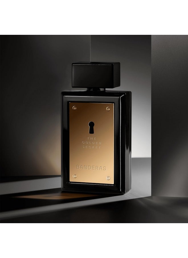 Banderas Perfumes - The Golden Secret - Eau de Toilette Spray for Men - Long Lasting - Masculine, Casual and Elegant Fragrance - Mint, Apple and Spicy Notes - Ideal for Day Wear - 1.7 Fl Oz