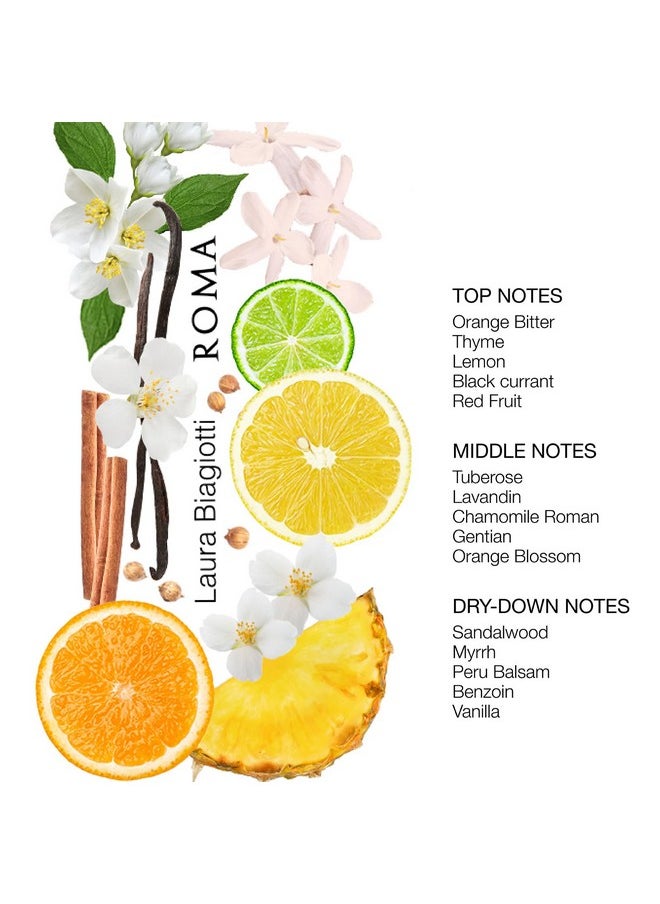 Laura Biagiotti Roma for Women - Sweet and Elegant Scent - Opens with Pink Grapefruit and Black Currant - Unleashes Delicate and Timeless Sensuality - Perfect for Date Night - 3.3 oz EDT Spray