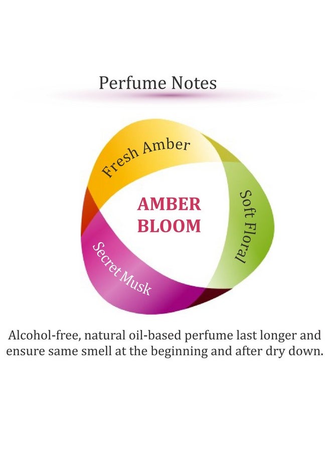 Zoha Amber Bloom Oil Perfume for Women & Men, Roll On Perfume Oil and Amber Perfume Spray, Alcohol Free Skin Moisturizing Clean Perfume Formulation