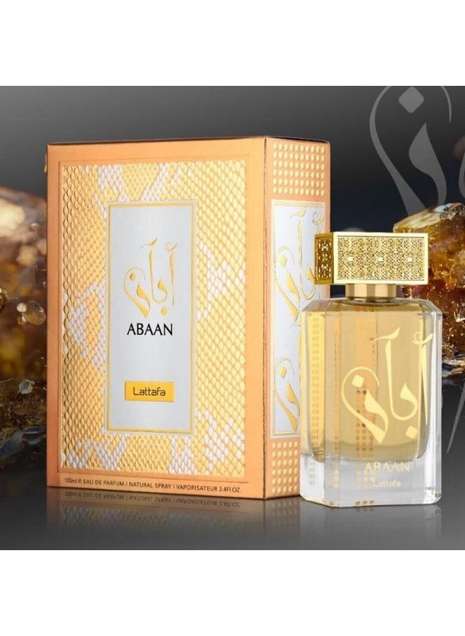 Lattafa Abaan Eau de Parfum Spray for Unisex, 3.4 Ounce