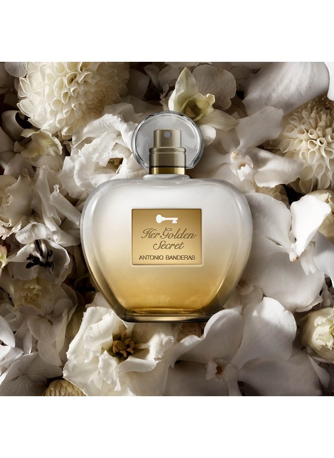 Banderas Perfumes - Her golden secret - Eau de toilette Spray for Women - Long Lasting - Fruity, Floral and Vanilla Notes - 2.7 Fl Oz