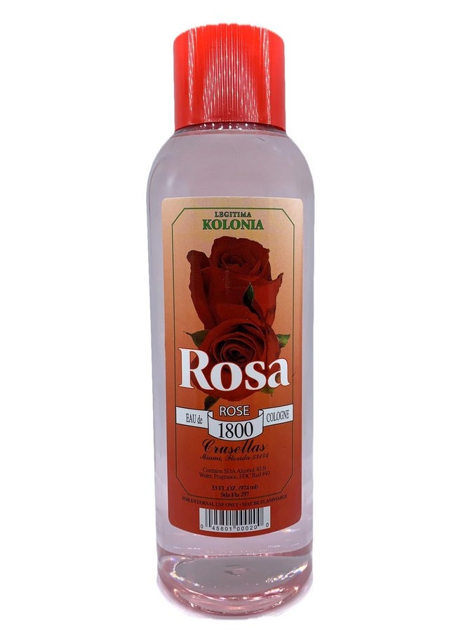 Crusellas Legitima Kolonia 1800 Rosa (Rose) Splash Cologne (33 Fl. Oz.)