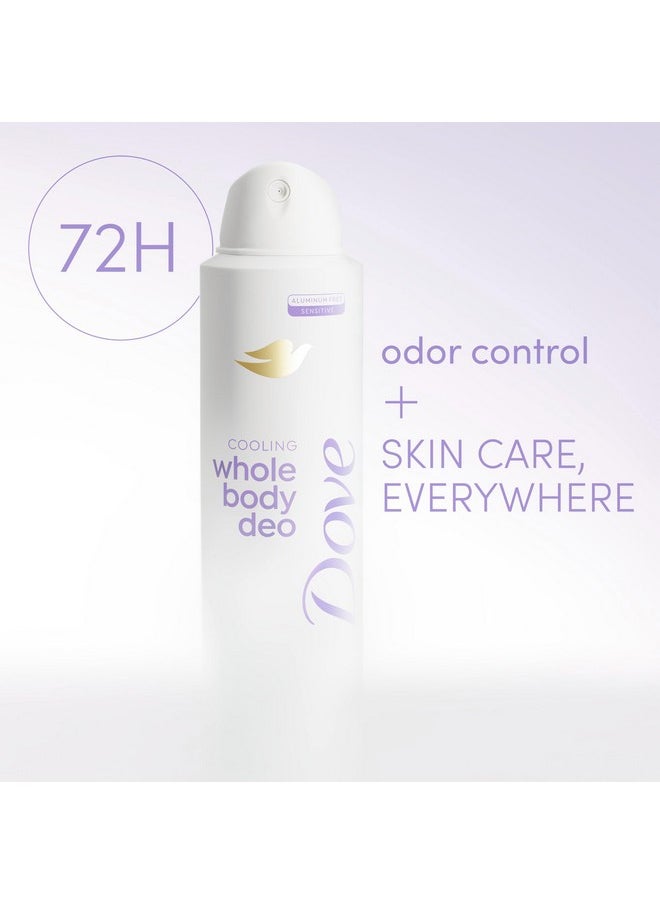 Dove Whole Body Deo Aluminum Free Invisible Spray Deodorant Coconut & Vanilla for 72h Odor Control 4 oz