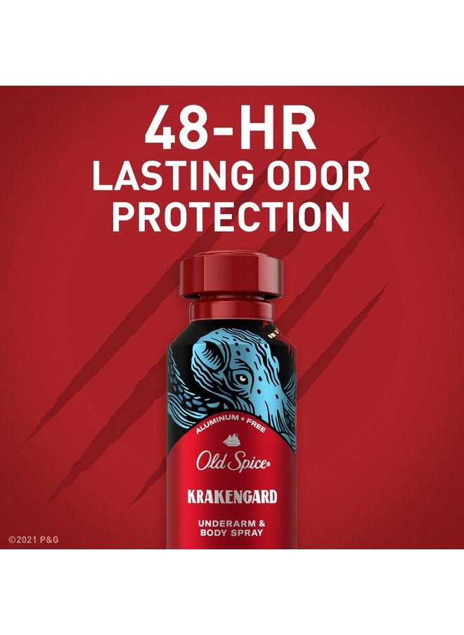 Old Spice Aluminum Free Body Spray for Men, Krakengard, 5.1 Oz (Pack of 2)