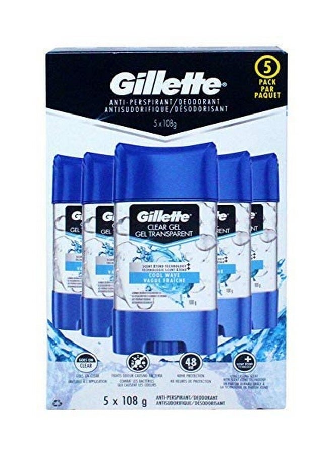 Gillette Endurance Clear Gel Deodorant, Cool Wave (3.8 oz., 5 pk.)ES