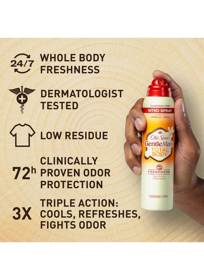 Old Spice Whole Body Deodorant for Men, Total Body Deodorant, Vanilla + Shea, Aluminum Free Deodorant Spray for 24/7 Freshness // Dermatologist Tested Whole Body Deodorant, 3.5 oz