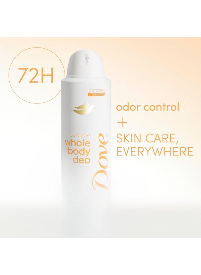 Dove Whole Body Deodorant Cooling Spray Peach & White Tea Aluminum Free 4oz