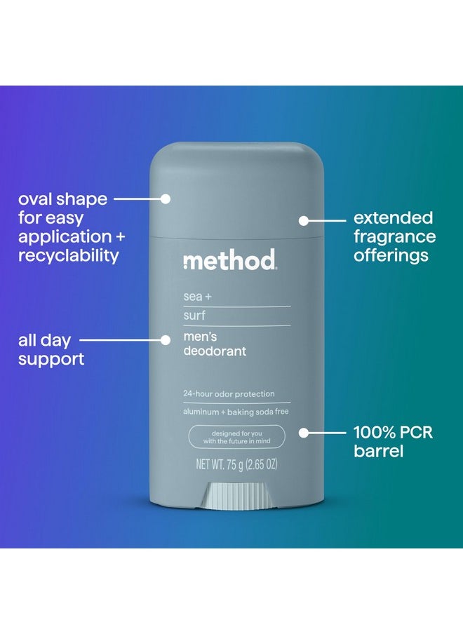 Method Deodorant, Sea + Surf, 2.65 oz, 24 Hour Odor Protection, 2.65 oz