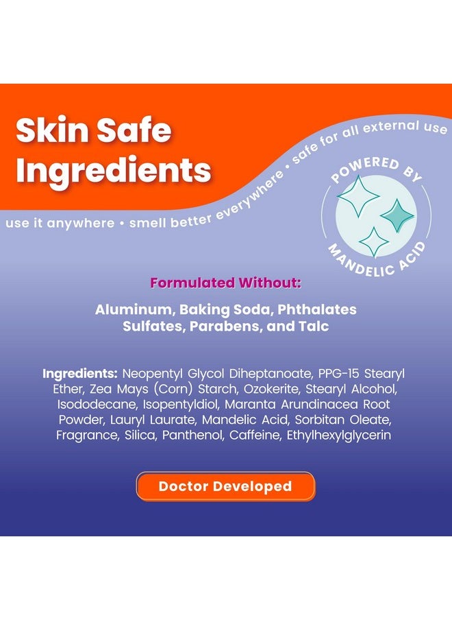 Lume Whole Body Deodorant - Smooth Solid Stick - 72 Hour Odor Control - Aluminum Free, Baking Soda Free and Skin Safe - 2.6 Ounce (Pack of 2) (Soft Powder)