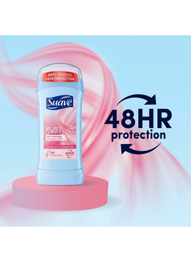 Suave Deodorant for Women, Powder Scent, 4-Pack - Antiperspirant Deodorant with 24H Sweat & Odor Protection, 2.7 Oz Ea