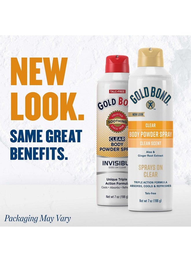 Gold Bond No Mess Clear Invisible Body Powder Spray, 7 oz., Absorbs Odor-Causing Sweat