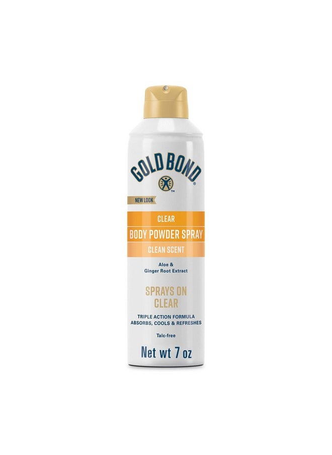 Gold Bond No Mess Clear Invisible Body Powder Spray, 7 oz., Absorbs Odor-Causing Sweat