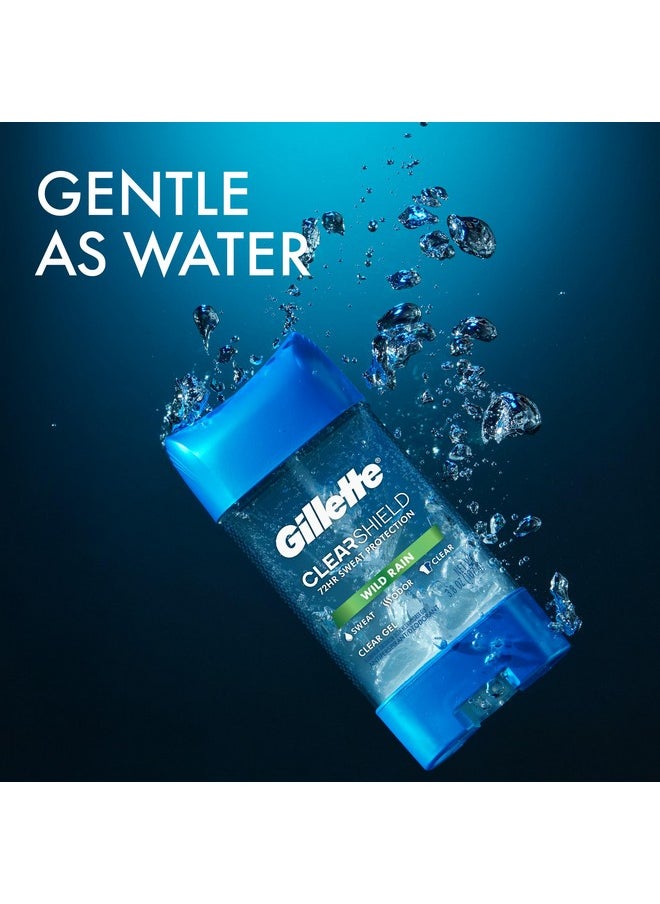 Gillette Antiperspirant and Deodorant for Men, Clear Gel, Wild Rain Scent, 3.8 oz