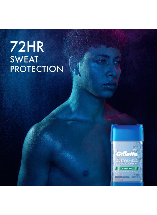 Gillette Antiperspirant and Deodorant for Men, Clear Gel, Wild Rain Scent, 3.8 oz