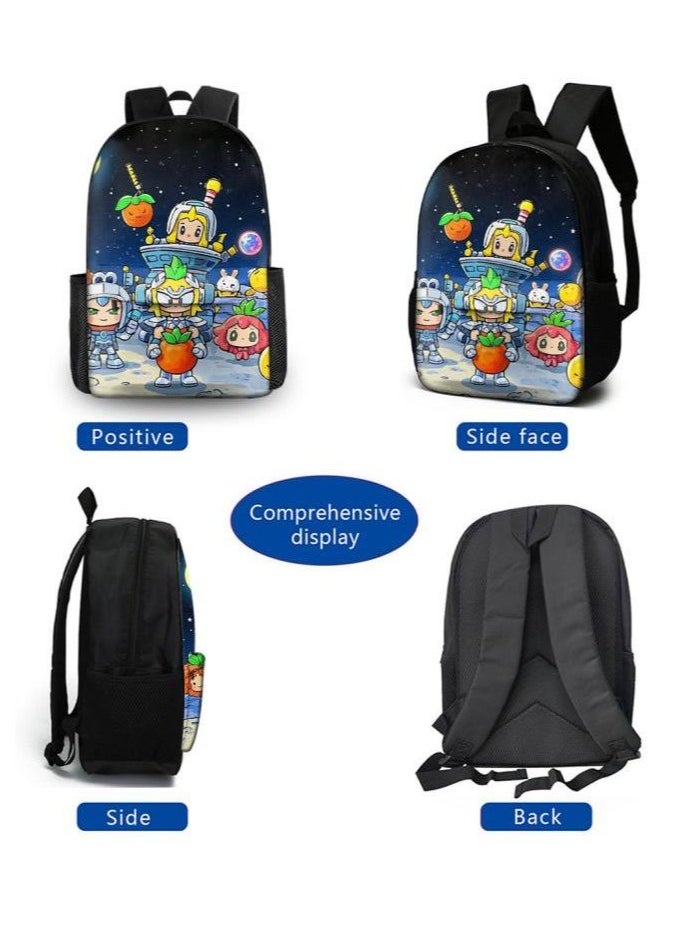 Cartoon three-piece schoolbag with front pocket - 1382