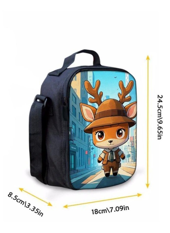 Cartoon three-piece schoolbag with front pocket - 1381